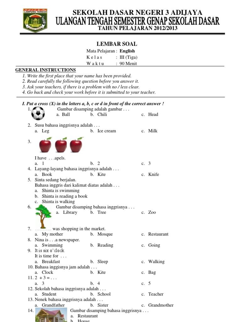 Pelajaran bahasa inggris kelas 3 Artofit