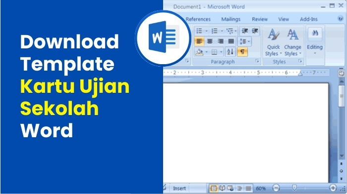 Download Template Kartu Ujian Sekolah Word Guru Jagoan