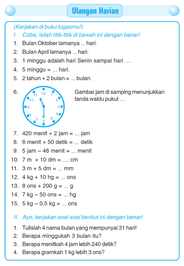 Soal Matematika Kelas 3 Sd Pengukuran Waktu Panjang Dan Berat - Umi Soal Soal Matematika Kelas 3 Sd Pengukuran Waktu Panjang Dan Berat - Umi Soal