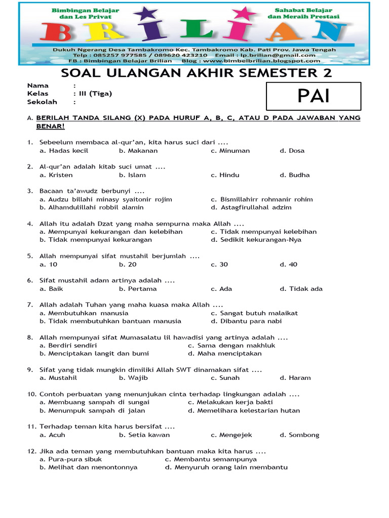 Akhirnya Tersedia Download Soal UKK Tematik Kelas 3 Semester 2 Lengkap dengan Lembar Kerja Siswa Siap Cetak