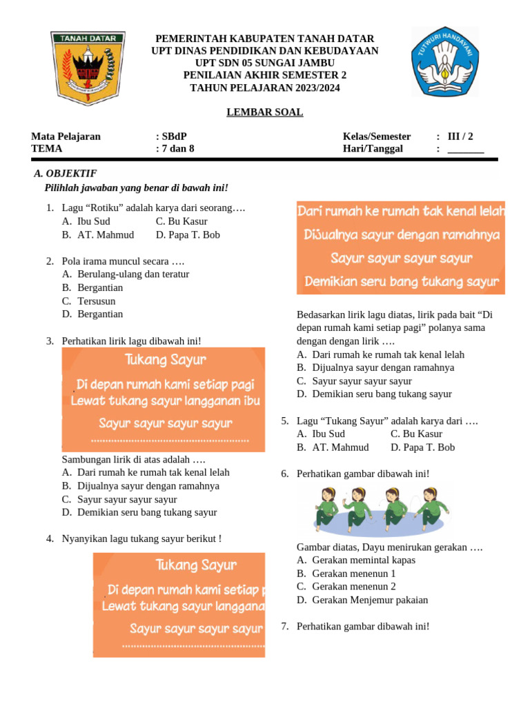 Download Soal UKK SBdP Kelas 3 Semester 2 KTSP PDF Terbaru 2026, Ternyata Ini Kunci Sukses Anak Raih Nilai Tinggi