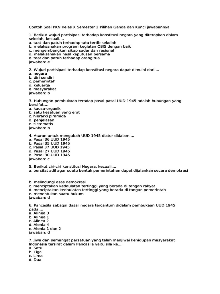 Terbukti Efektif! 7 Contoh Soal PG dan Jawaban Kelas 10 Semester 2 yang Jarang Diketahui