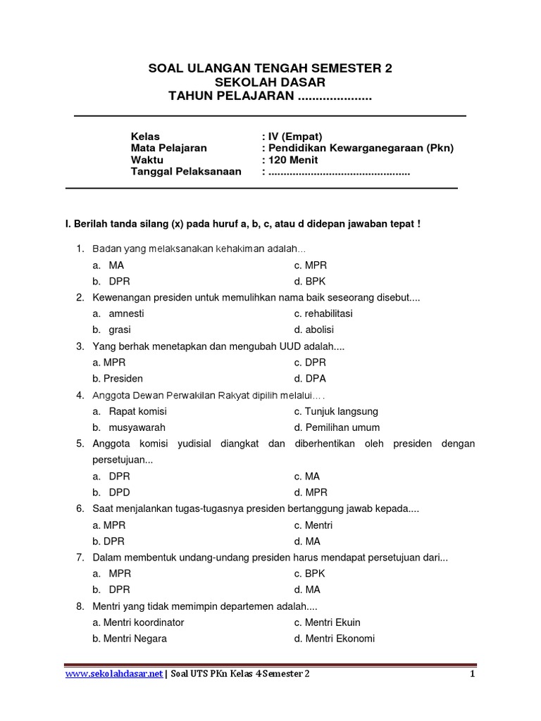 Ternyata Ini Kunci Sukses UKK PKN Kelas 3 4 5, Download Soal Semester 2 Lengkap Kunci Jawaban Sebelum Terlambat