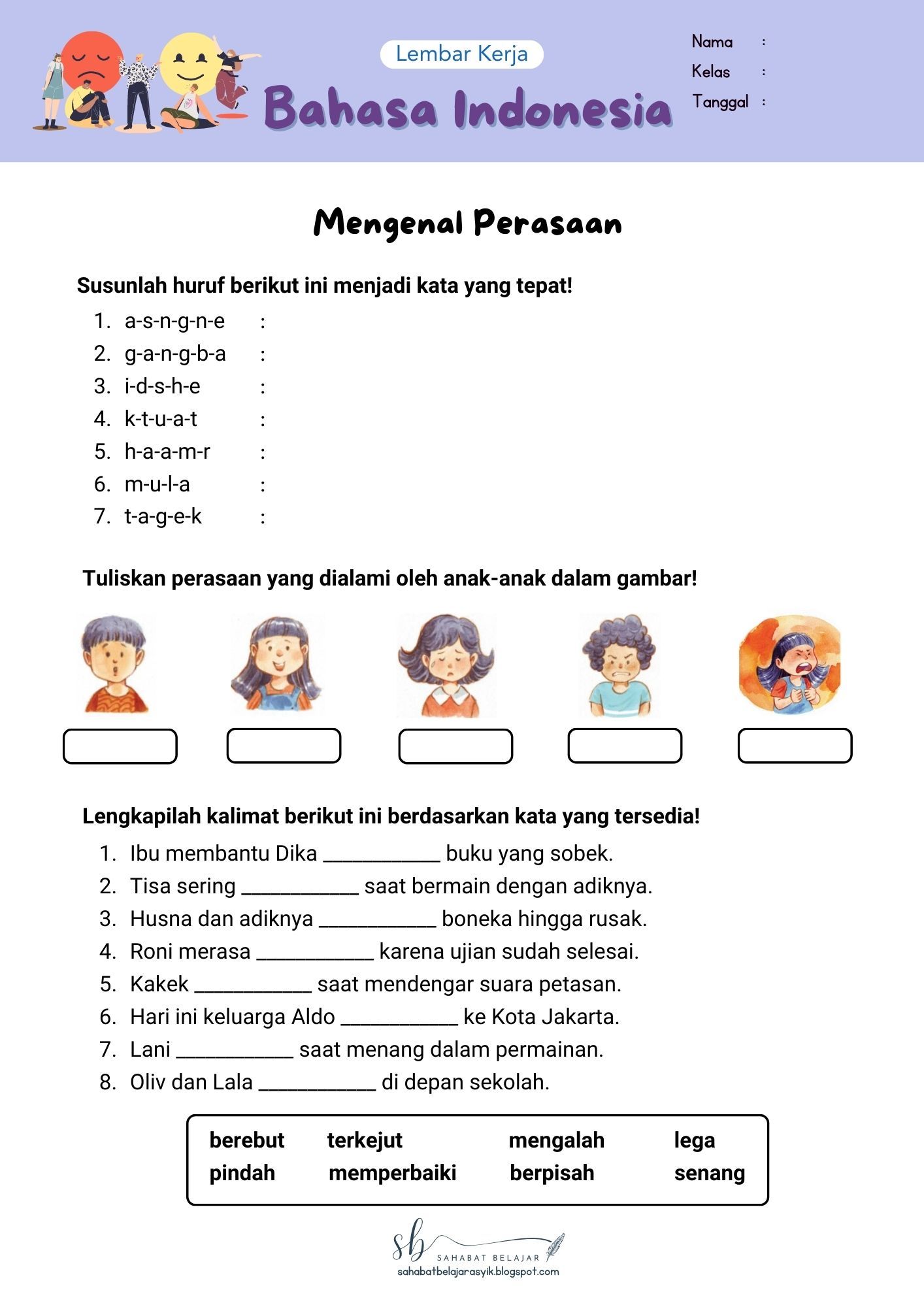 contoh soal pernyataan materi bahasa indosnesia kelas 2 sd