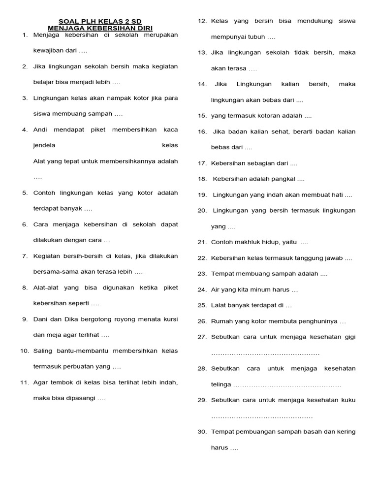 download soal ukk plh kelas 3 sd