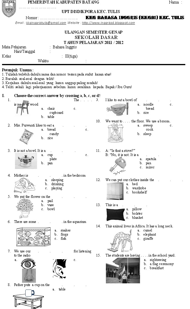 Latihan Soal Bahasa Inggris Kelas 3 Sd Semester 2 Ukk Bahasa Inggris Latihan Soal Bahasa Inggris Kelas 3 Sd Semester 2 Ukk Bahasa Inggris