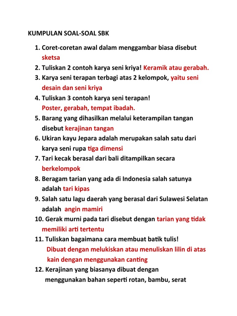 Rahasia Lulus Nilai Sempurna soal sbk kelas 4 semester 1 dan kunci jawabannya 2017 Rahasia Lulus Nilai Sempurna soal sbk kelas 4 semester 1 dan kunci jawabannya 2017