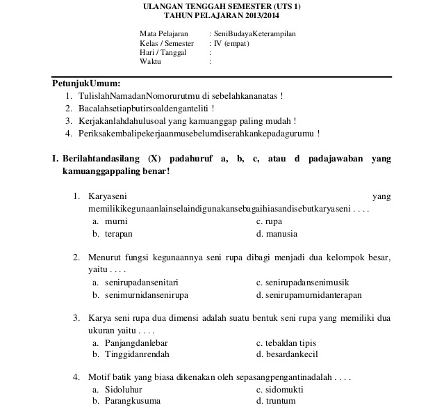 Rahasia Lulus Ujian dengan Kumpulan soal sbk kelas 4 semester 2 ktsp terbaru Rahasia Lulus Ujian dengan Kumpulan soal sbk kelas 4 semester 2 ktsp terbaru