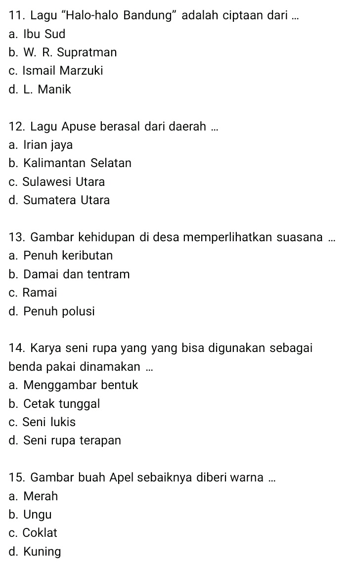 Wajib Tahu Bocoran Soal SBK Kelas 4 SD Semester 1 dan Kunci Jawaban Terbaru