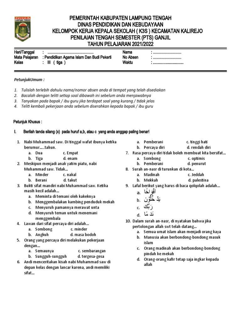Wajib Tahu Kumpulan Soal Agama Islam SD Kelas 3 Semester 2 Agar Nilai Ujian Melejit